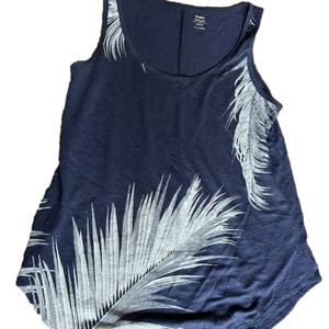 Navy palm tree tank top